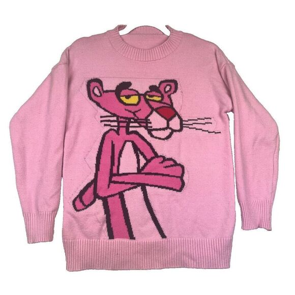 Pink Panther Sweater Knit Crew Neck RARE Size Medium